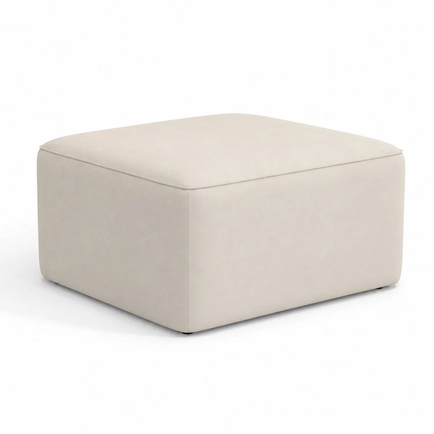 Puf cuadrado de poliéster 70x70x40 cm Beige