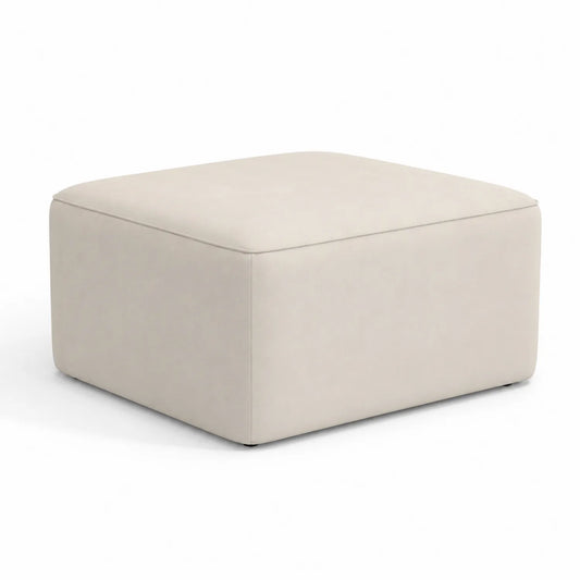 Puf cuadrado de poliéster 70x70x40 cm Beige