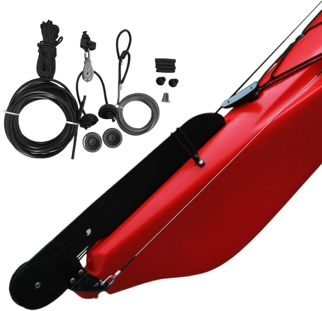 Kit de Dirección Ligero para Kayak y Canoa con Accesorios de Nailon
