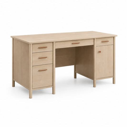 Escritorio de Madera con Cajones y Puerta 152x75x60 cm