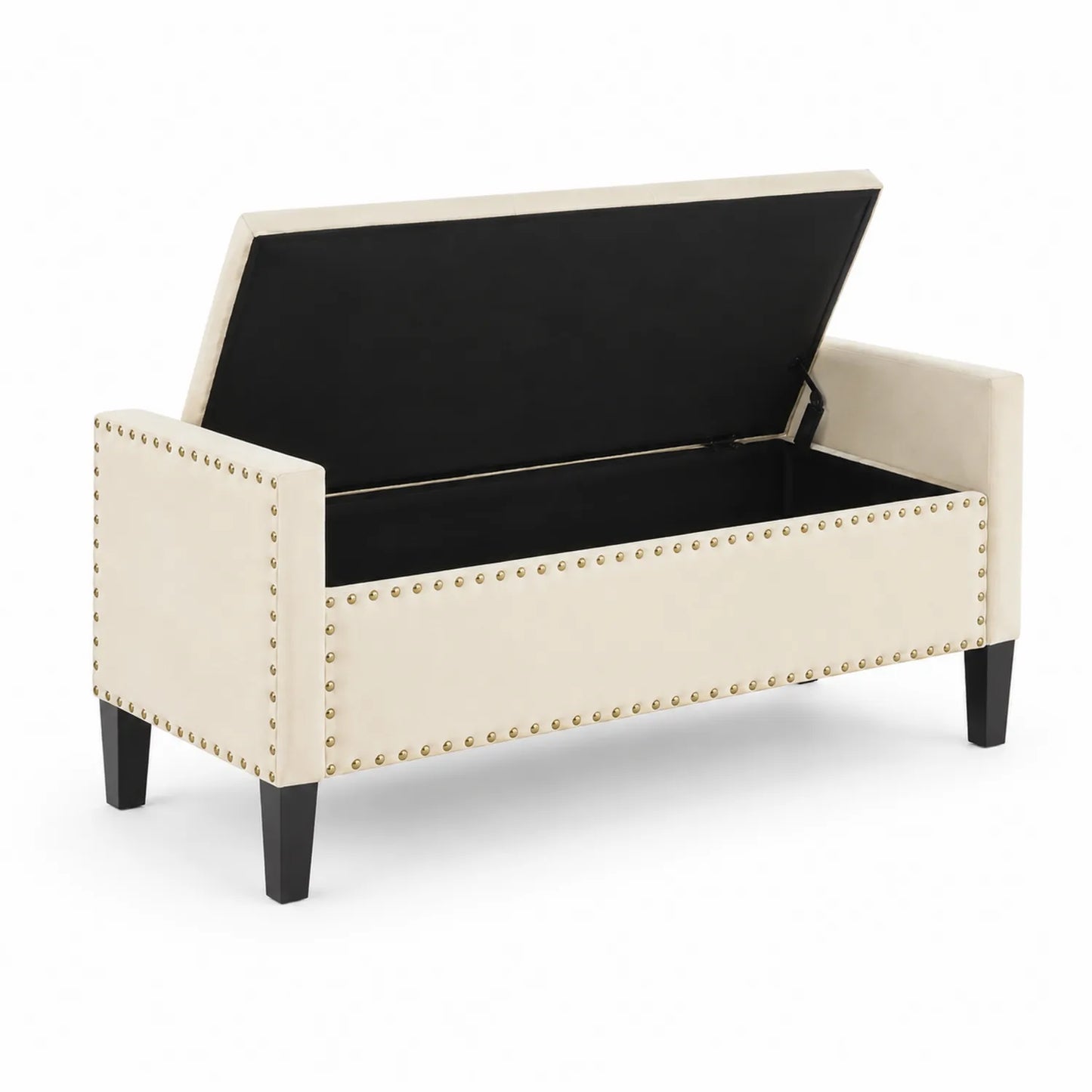 Banco de almacenamiento de cuero sintético Beige