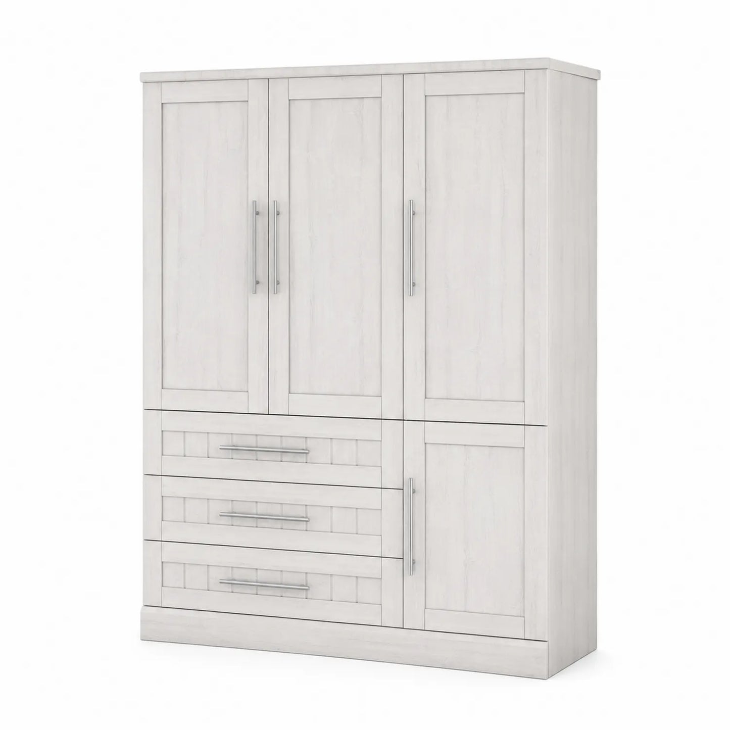 Armario de MDF con 3 Puertas y 3 Cajones Blanco