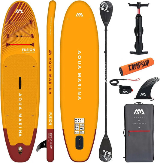 Aqua Marina Fusion 10'10' - Tabla de Paddle Surf Hinchable Multideporte para Principiantes, Set Completo