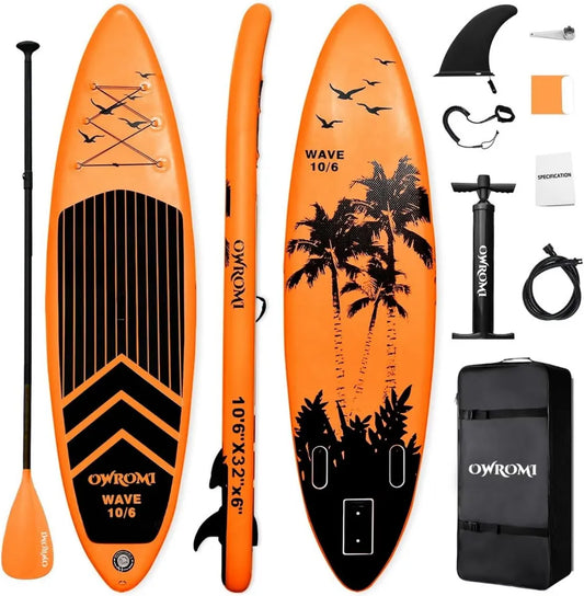 Tabla de paddle surf inflable 10'6', paquete completo con remo y accesorios