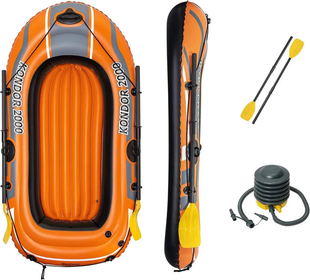 Barco Inflable Kondor 2000 para Niños Unisex, 1.96m x 1.14m, Naranja