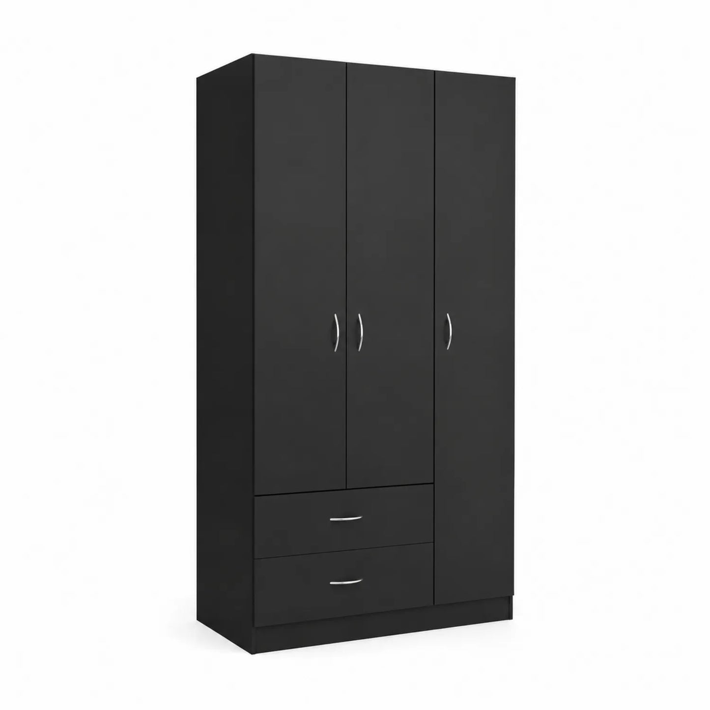 Armario Negro de MDF con 3 Puertas