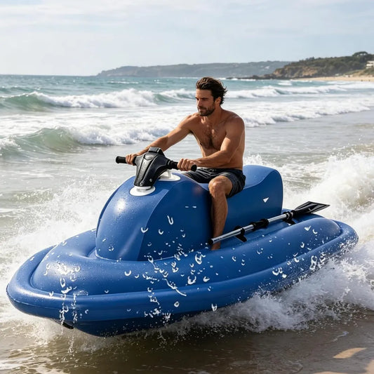 Bote Inflable para Dos Personas, Azul, Capacidad 485 lb, Scooter Opcional, Doble Aleta, Velocidad Máxima 7 km/h