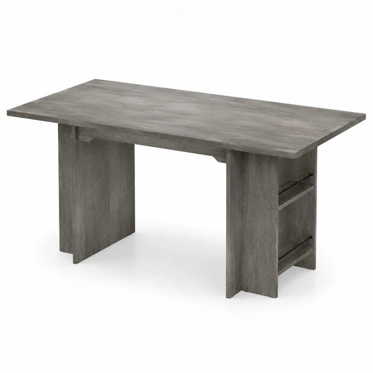 Mesa de MDF Gris con Estantes 150x60x75 cm