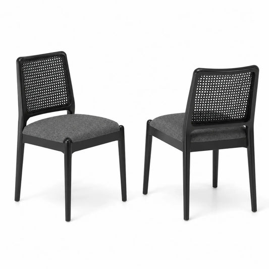 Sillas de Comedor con Marco de Polipropileno y Asiento de Tela Gris