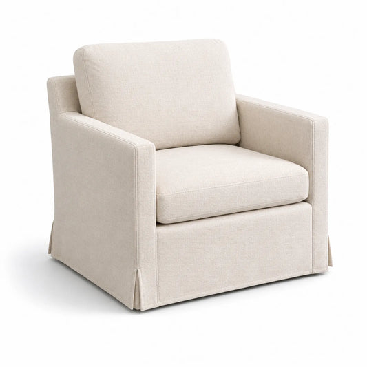 Sillón de tela beige 80x90x85 cm